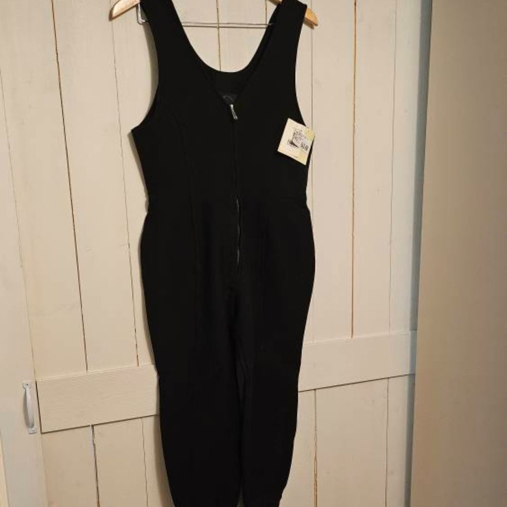 BOGNER "AMBERA" BLACK STRETCH ONE PIECE VINTAGE SNOW SKI SUIT - SIZE 10 - USA
